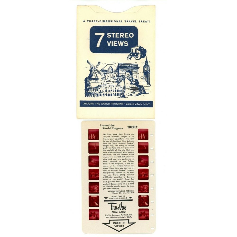 Vintage Tru Vue Tru-Vue Film Card Turkey Asia Europe Travel Around The World 3-D